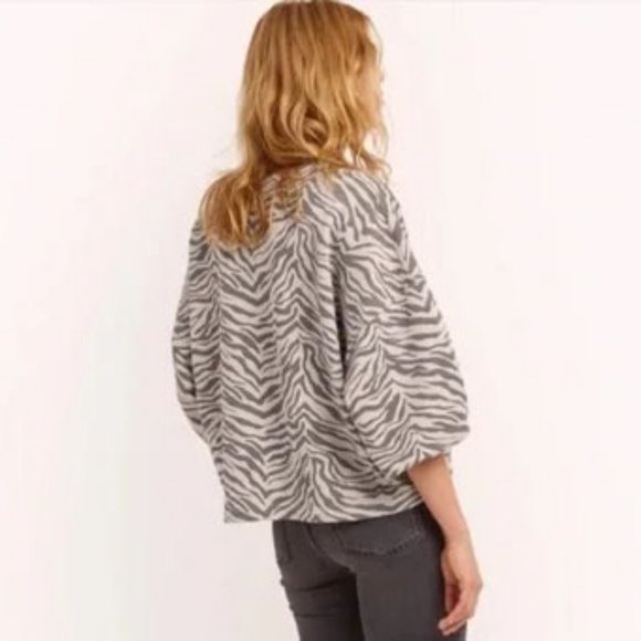 REBECCA MINKOFF Rosie Sweatshirt, Zebra, XS - Picture 2 of 11